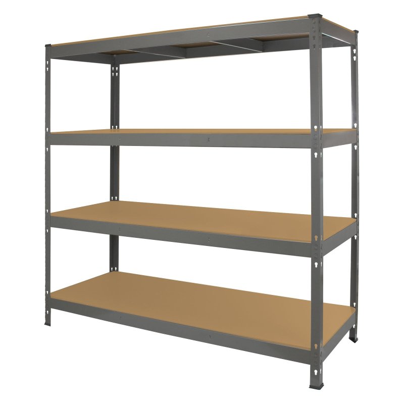 Monster Racking Q-Rax Garage Racking Heavy Duty Shelving, 360kg/shelf, 160cm x 60cm x 160cm, Grey