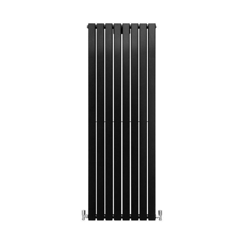 Designer Radiators 160 x 56cm Flat Panel Modern Central Heating Matt Black Vertical Column Double Panel Wall Mounted Slimline Kitchen Living Room Bathroom Commercial Cleaning Brush & Fixing Kit