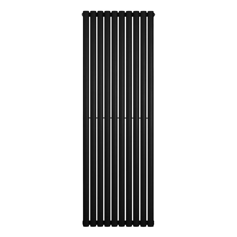 Oval Single Column Radiator - 1800 x 600mm - Black