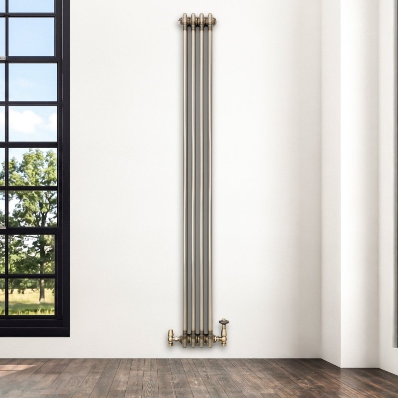 Traditional 3 Column Radiator - 1800 x 200mm - Raw Metal