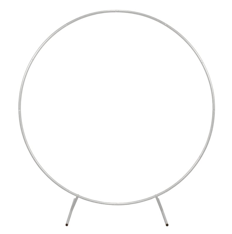 Wedding Moongate Arch White 2m/ 200cm Arbour Round Outdoor Decor Background Flower Balloon Circle Hoop Frame Backdrop Party Decoration Floral Prop Floor Standing Baby Shower Birthday Christening