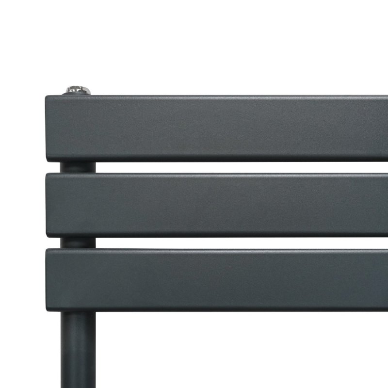 Vertical Towel Radiator Designer Flat Panel 1200mm x 500mm Bathroom Heated Rail Matt Anthracite Grey Central Heating Ladder Heater Wall Mounted Carbon Steel FREE Cleaning Brush Fixing Kit & Brackets