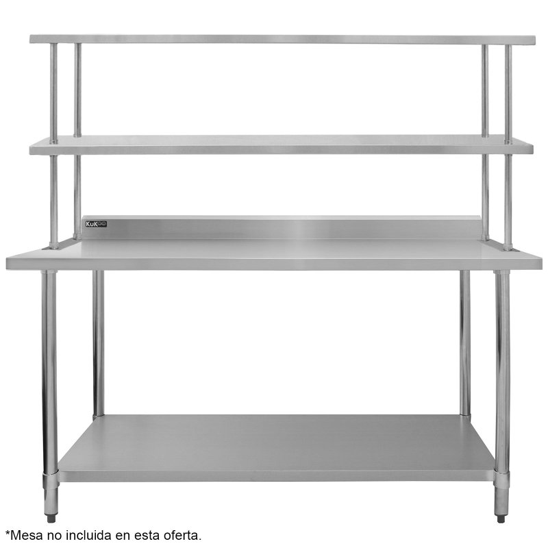 Commercial Kitchen Overshelf Shelf 1800mm Stainless Steel Double Catering For 6FT Prep Table Industrial 2 Tier
