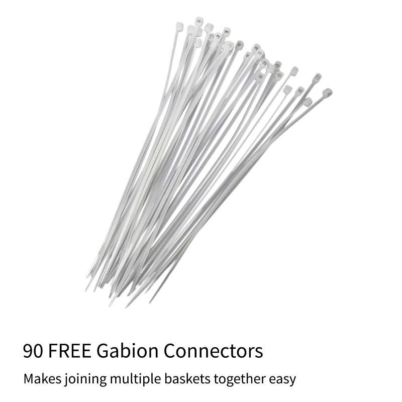 Gabion Baskets Mesh Wire Cages Galvanised Steel Stone Basket Outdoor Spiral Planter Garden Retaining Wall / 100 x 50 x 30cm / 3 Pack