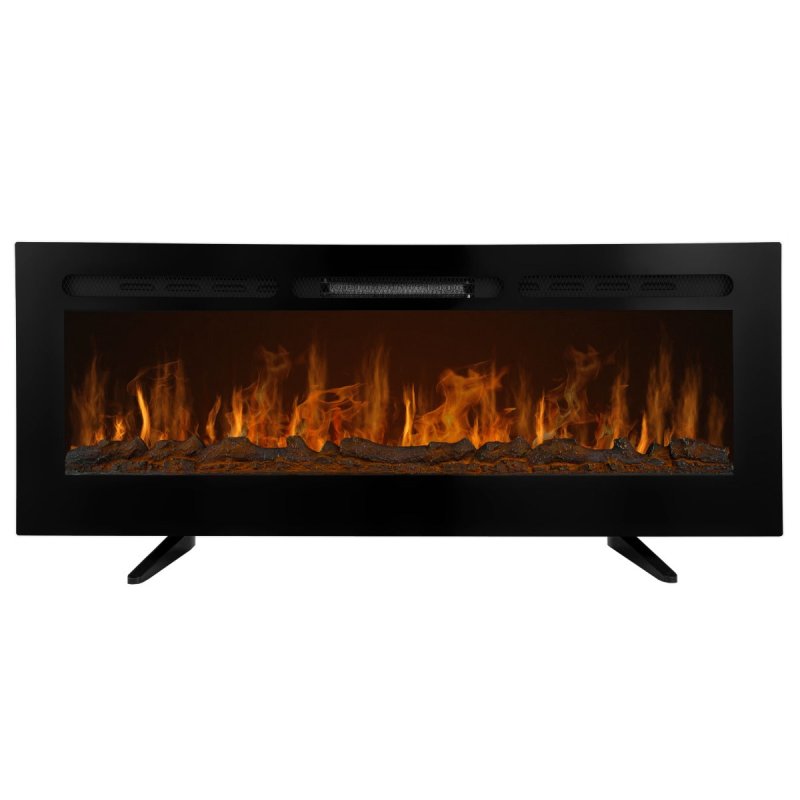 Electric Wall Mounted Inset LED Black Fireplace Free Standing 50" 950W 1850W 12 Colours Timer Remote Adjustable Brightness Pebbles Clear Crystals Log Effect 3D Flame 15 – 35 Degrees C Fixing Kit