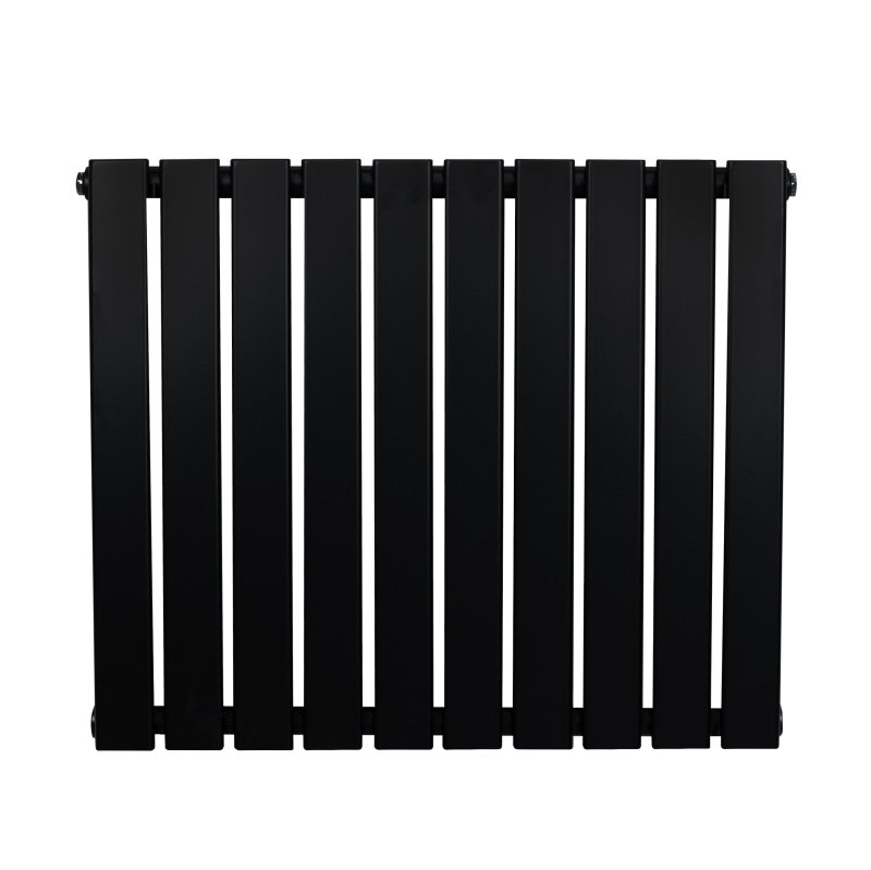 Flat Single Column Radiator - 600 x 700mm - Black