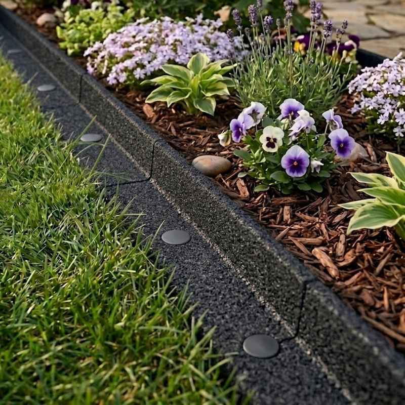 Flexible Lawn Edging 36 x 1.2m With Mallet - Black