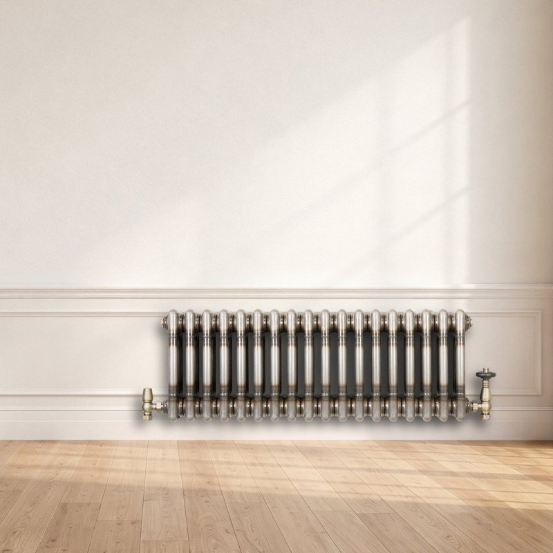 Traditional 3 Column Radiator - 300 x 650mm - Raw Metal