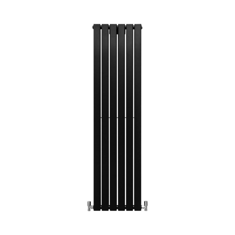 Designer Radiators 160 x 42cm Flat Panel Modern Central Heating Matt Black Vertical Column Double Panel Wall Mounted Slimline Kitchen Living Room Bathroom Commercial Cleaning Brush & Fixing Kit