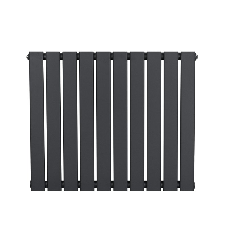Flat Single Column Radiator - 600 x 700mm - Anthracite Grey