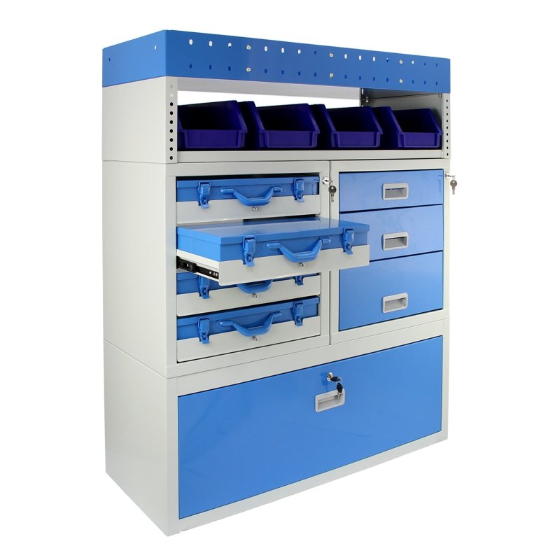 Monster Racking Tempest Metal Van Racks Shelving Tool Storage Units Blue, Steel Racking Bays & Drawers