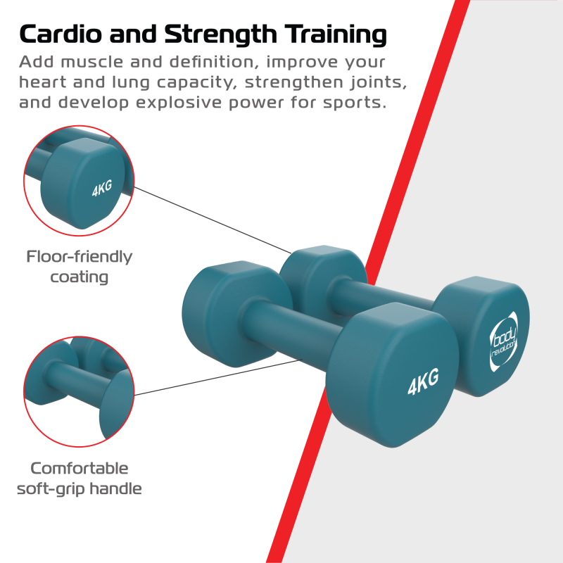 2 x 4KG Neoprene dumbbells