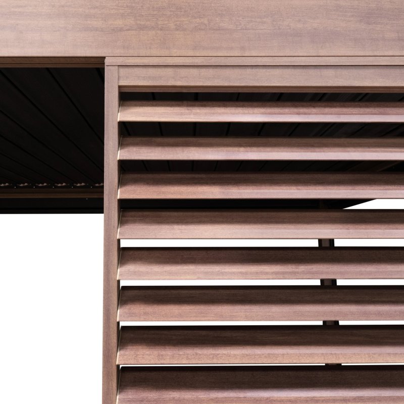 Wood Effect Aluminium Pergola Shutter Panel - 92cm Wide