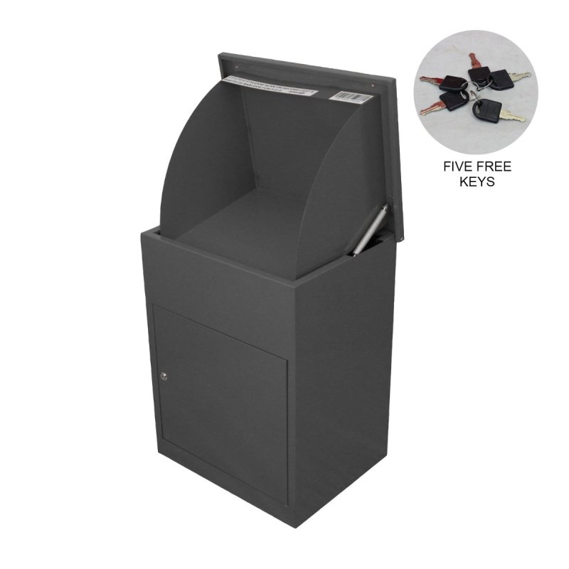 Parcel Post Box Lockable Wall Mounted Secure Large Outdoor Letter Smart Mail Drop Box Weatherproof Galvanised Steel | 5 Keys | 580 x 460 x 360mm