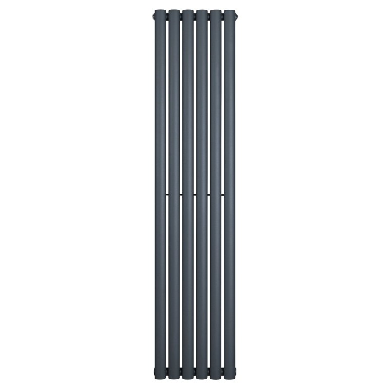 Oval Single Column Radiator - 1600 x 360mm - Anthracite Grey