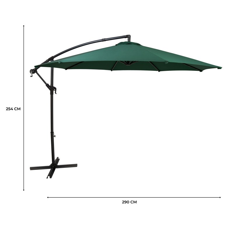 Cantilever Parasol 3m - Green