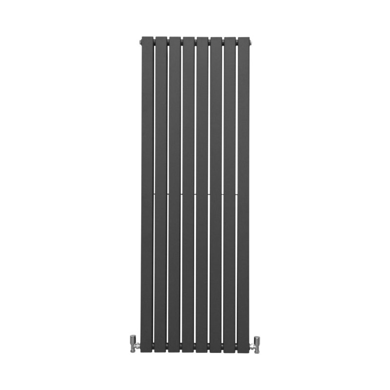 Designer Radiators 160 x 56cm Flat Panel Modern Central Heating Anthracite Grey Vertical Column Double Panel Wall Mounted Slimline Kitchen Living Room Bathroom Commercial Cleaning Brush & Fixing Kit