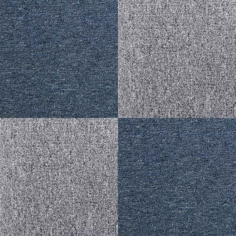 Carpet Tiles 40 x Storm Blue & Platinum Grey 10 Metres Squared Commercial Hard Wearing Heavy Duty Domestic Premium Office Home Flooring 50cm x 50cm MonsterShop