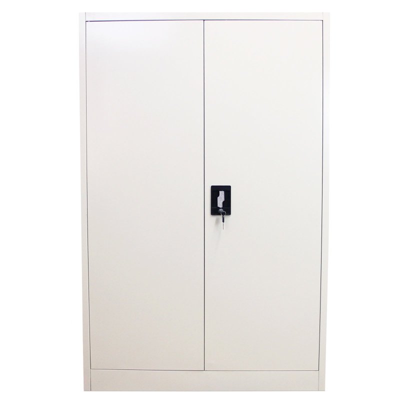 Metal Office 2 Doors Filing Cabinet Flatpack Document File Compartments Lockable Storage Cupboard Unit 140cm