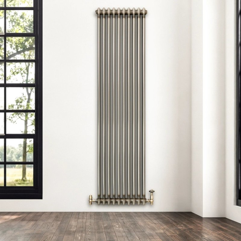 Traditional 2 Column Radiator - 1800 x 470mm - Raw Metal