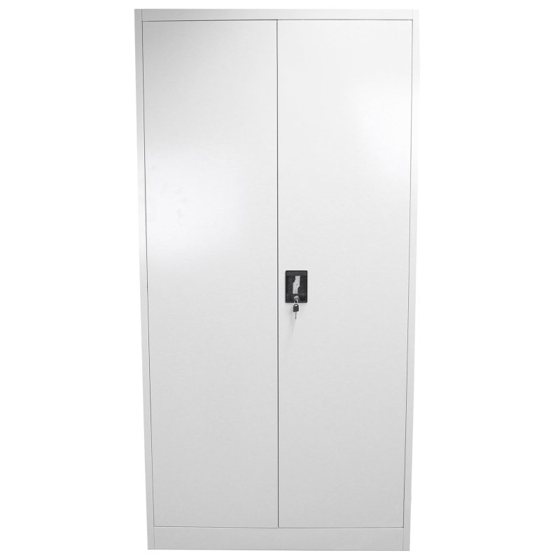 Metal Office 2 Doors Filing Cabinet Flatpack Document File Compartments Lockable Storage Cupboard Unit 180cm