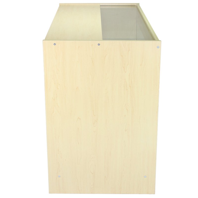 MonsterShop K1200 Lockable Glass Shop Counter Retail Display Cabinet, Maple, 120cm x 90cm x 60cm