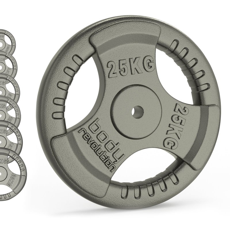 Cast Iron Weight Plates 1" Standard Tri Grip Pairs 5kg PAIR