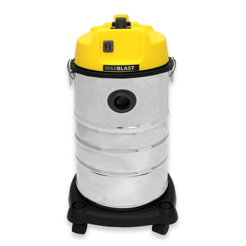 MAXBLAST Industrial Wet & Dry Vacuum Cleaner & Attachments, Powerful 1400W, 30 Litre, Stainess Steel