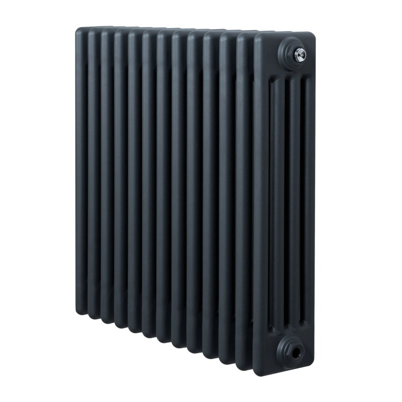 Traditional 4 Column Radiator - 600 x 605mm - Anthracite Grey