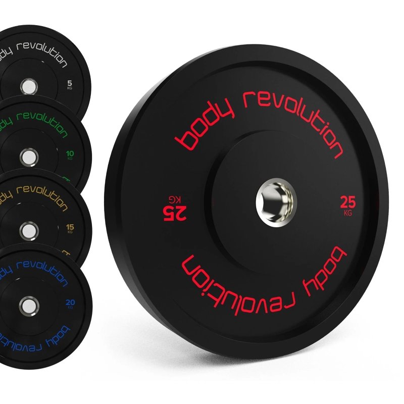 Body Revolution Olympic Bumper Plates Black 150kg SET