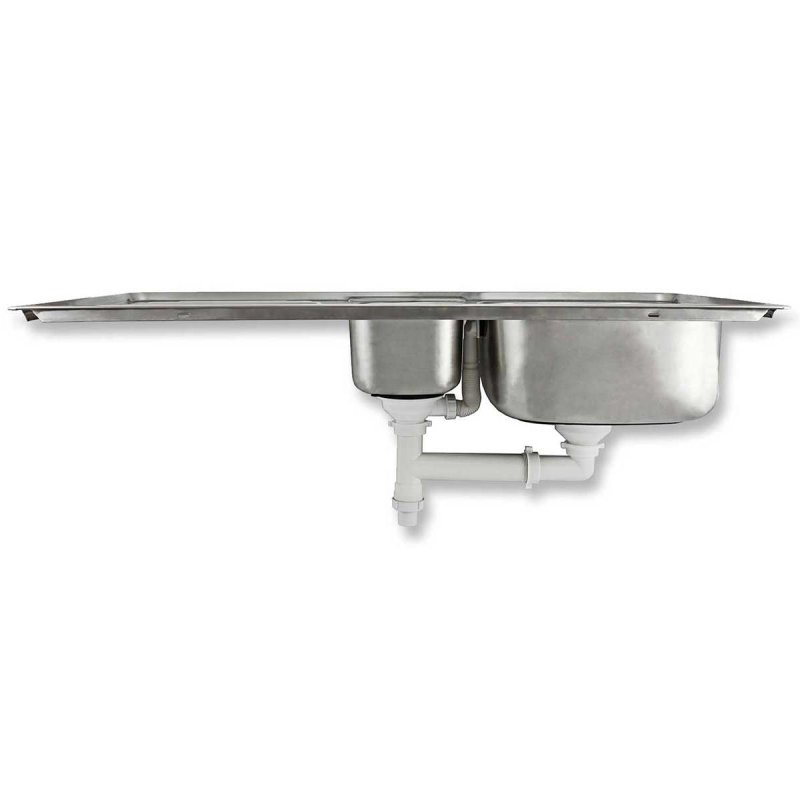 Kitchen Sink 1.5 Bowl Stainless Steel Kitchen Sinks Reversible With Free Designer Tap & Waste Kit