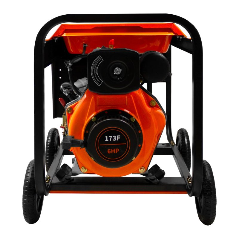 Portable Diesel Generator Open Frame 2kVA 230V 6HP 3.8kW 5 In 1 Digital Display Single Phase Manual Start Emergency Power AC DC Output Powder Coated Steel 12.5L Fuel Capacity Wheels Tool Kit & Funnel