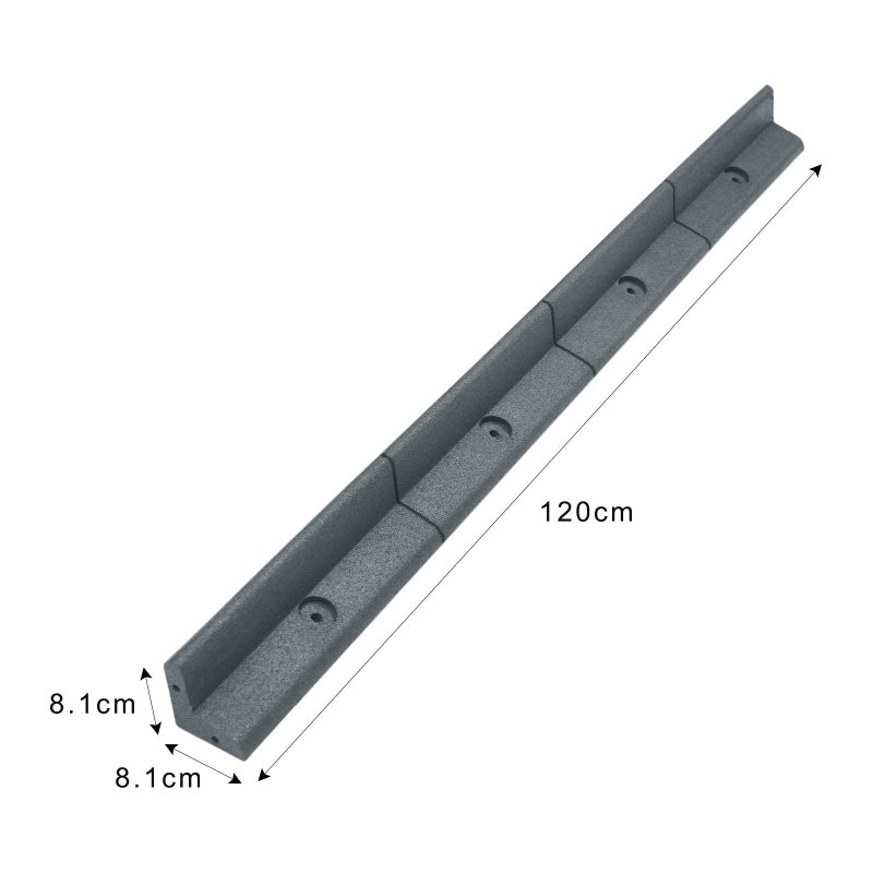 Flexible Lawn Edging Garden Border Grass Pathways Path Edge Vegetable Plot Flowerbed Raised Borders Rubber Artificial Grass Grey | Pack of 8 x 1.2m