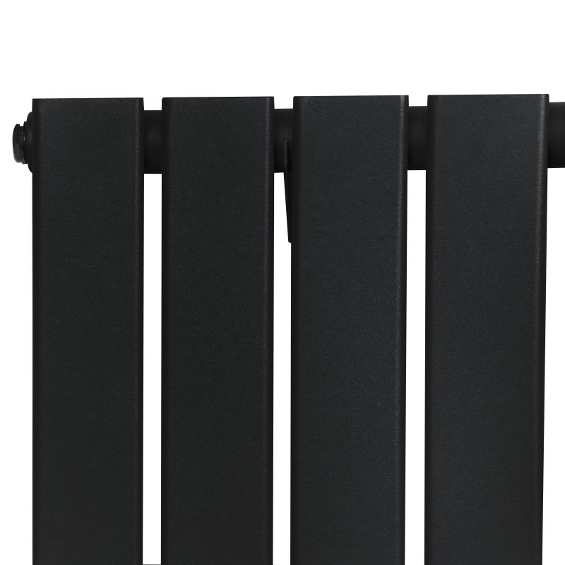 Flat Single Column Radiator - 600 x 700mm - Black