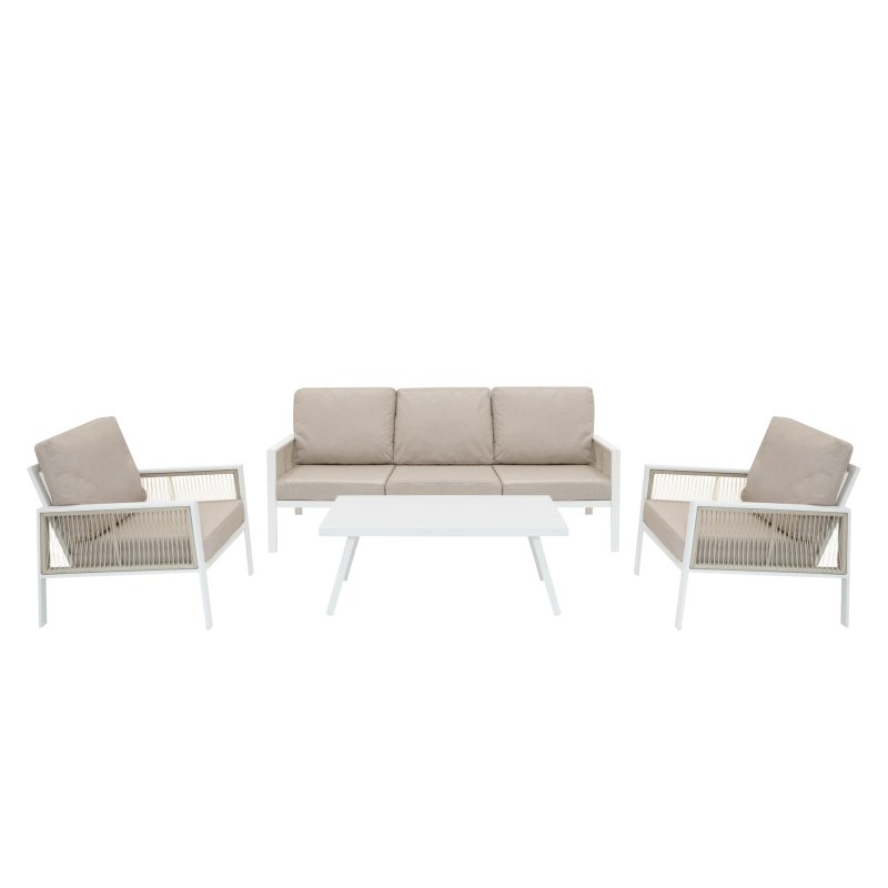 Aluminium 4 Piece Sofa Set - White