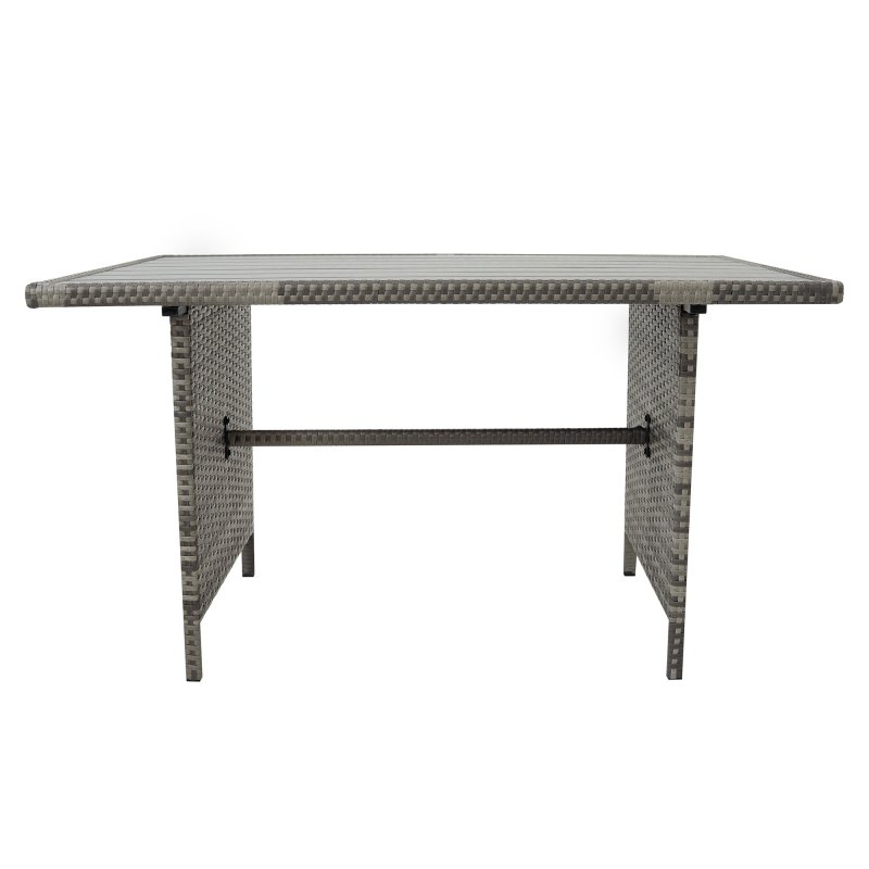 Rattan Corner Set With Composite Table - Grey