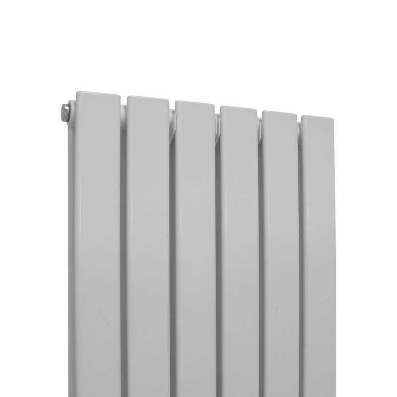 Designer Radiators 180 x 42cm Flat Panel Modern Central Heating Gloss White Vertical Column Double Panel Wall Mounted Slimline Kitchen Living Room Bathroom Commercial Cleaning Brush & Fixing Kit