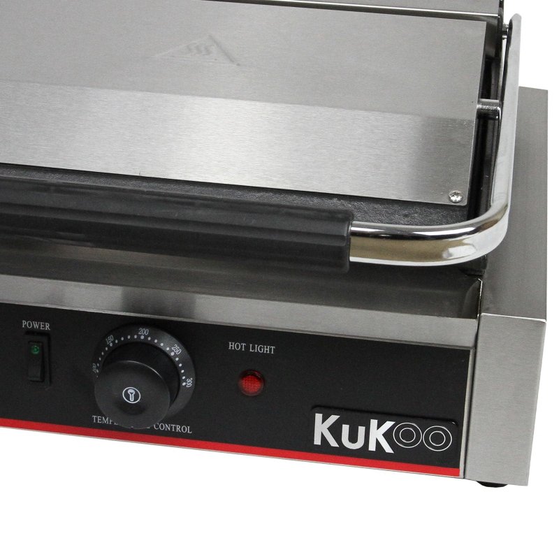 KuKoo Grooved / Flat Panini Press Ribbed Contact Grill Toaster Sandwich Maker Commercial Catering Machine