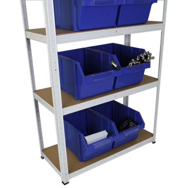 3 Garage Shelving Units 5 Tier Racking Storage Warehouse Bays Industrial Heavy Duty Boltless Steel Shelves / FREE Rubber Mallet & Bay Connectors
