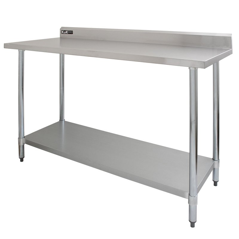 KuKoo 5ft Food Preparation Kitchen Catering Table, Stainless Steel, 250kg Capacity