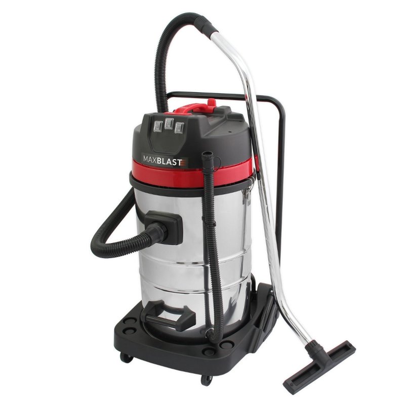MAXBLAST Industrial Wet & Dry Vacuum Cleaner & Attachments, Powerful 3000W, 80 Litre, Stainess Steel