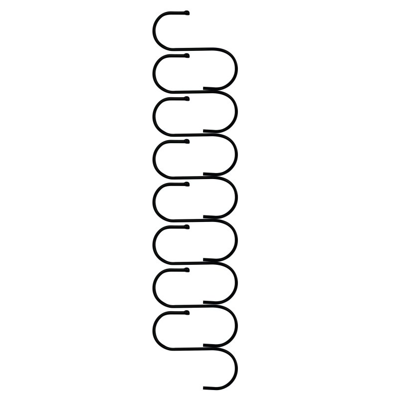 S Shape Steel Hanging Hooks - Black x 8