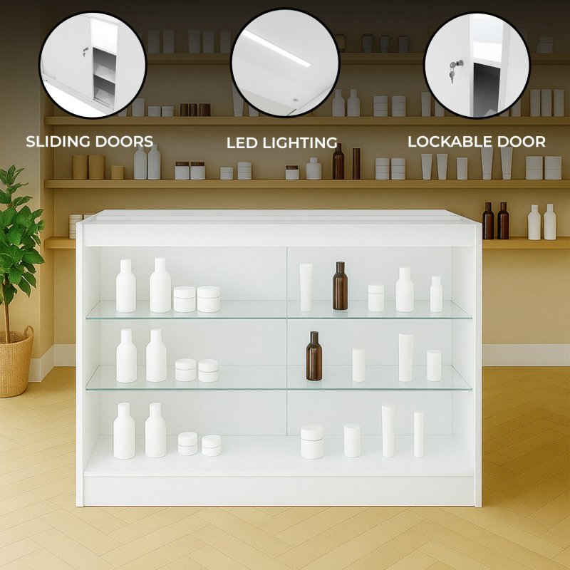 LED Retail Shop Counter K1200 - White