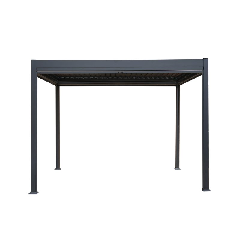 Aluminium Pergola With Anthracite Blinds - 3m x 3m