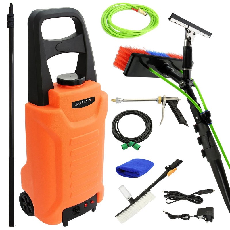 20ft Water Fed Cleaning Pole & 30L Water Trolley Cleaning System / Window Cleaning / Car Washing Kit & Accessories