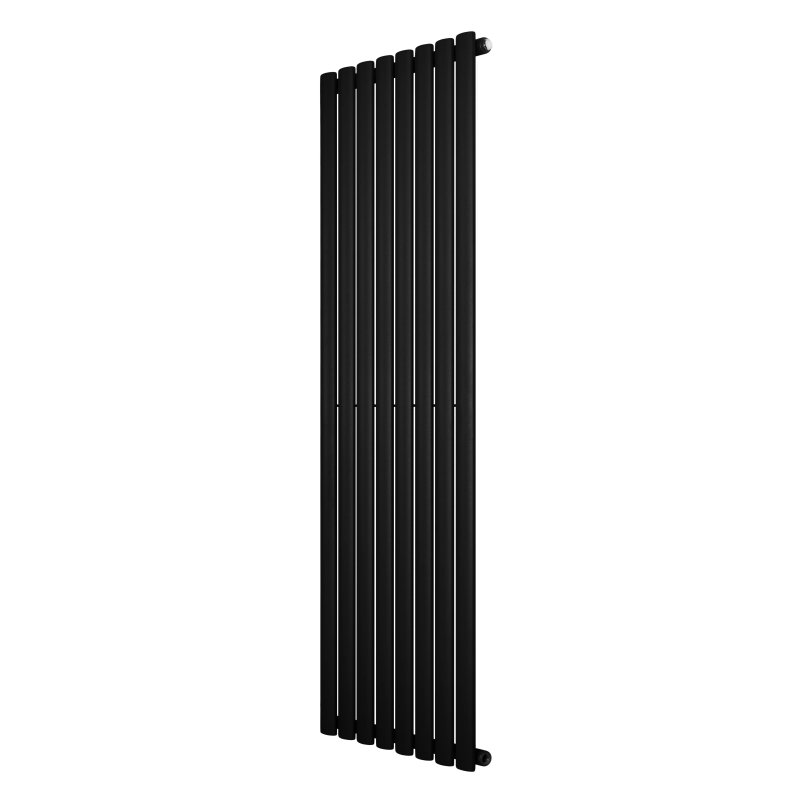 Oval Single Column Radiator - 1600 x 480mm - Black