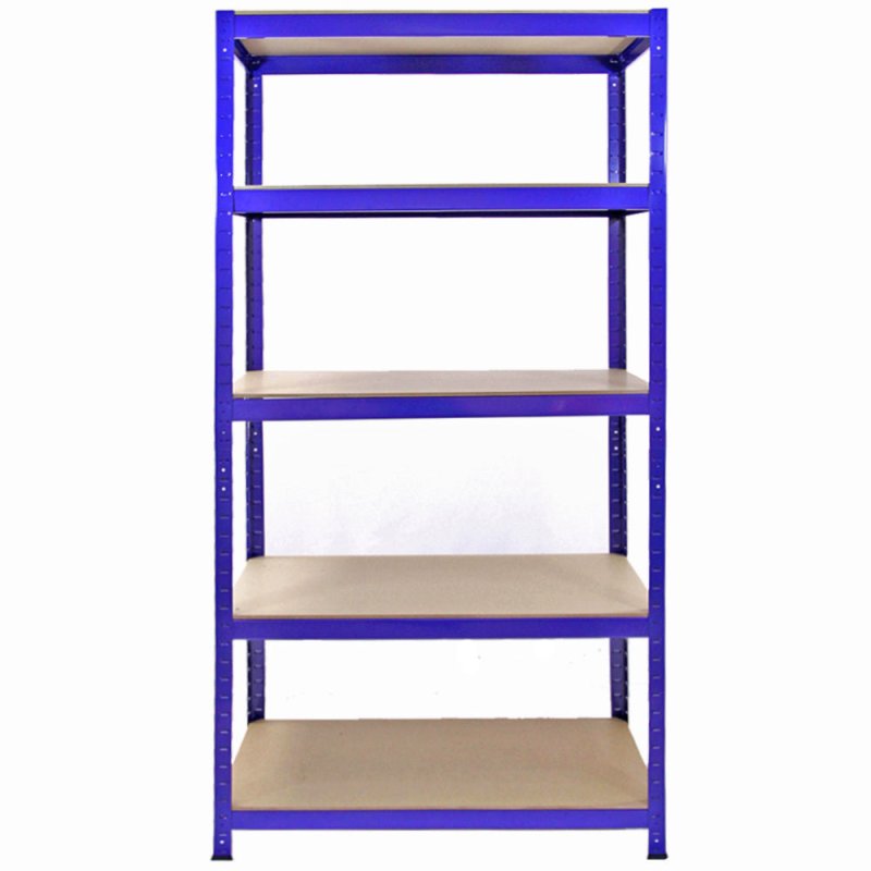 T-Rax Garage Shelving Unit - 5 Tier Heavy Duty Rack for Storage Steel Utility Shelves | Metal & MDF Boltless Racking Assembly System | 180cm x 90cm x 45cm | 280KG Per Shelf, Blue
