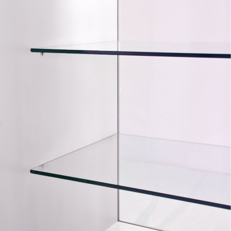 Retail Glass Shelf Product Display Shop Counter Showcase Lockable Cabinet Unit White - K1200