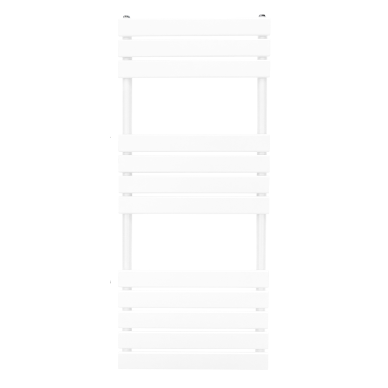 Vertical Towel Radiator Designer Flat Panel 1200mm x 450mm Bathroom Heated Rail Gloss White Central Heating Ladder Heater Wall Mounted Carbon Steel FREE Cleaning Brush Fixing Kit & Brackets