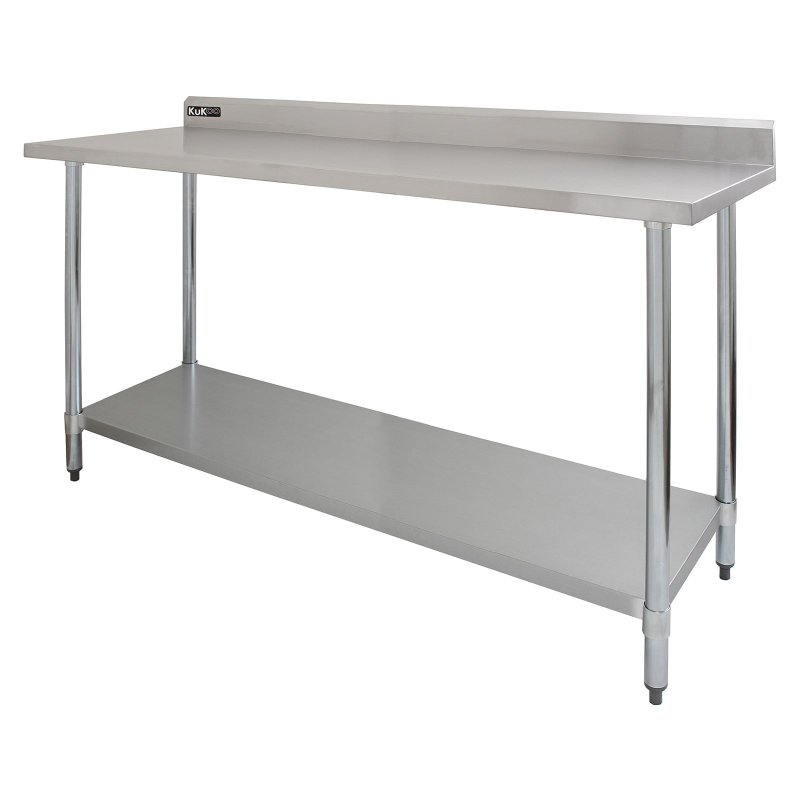 KuKoo 6ft Food Preparation Kitchen Catering Table, Stainless Steel, 250kg Capacity